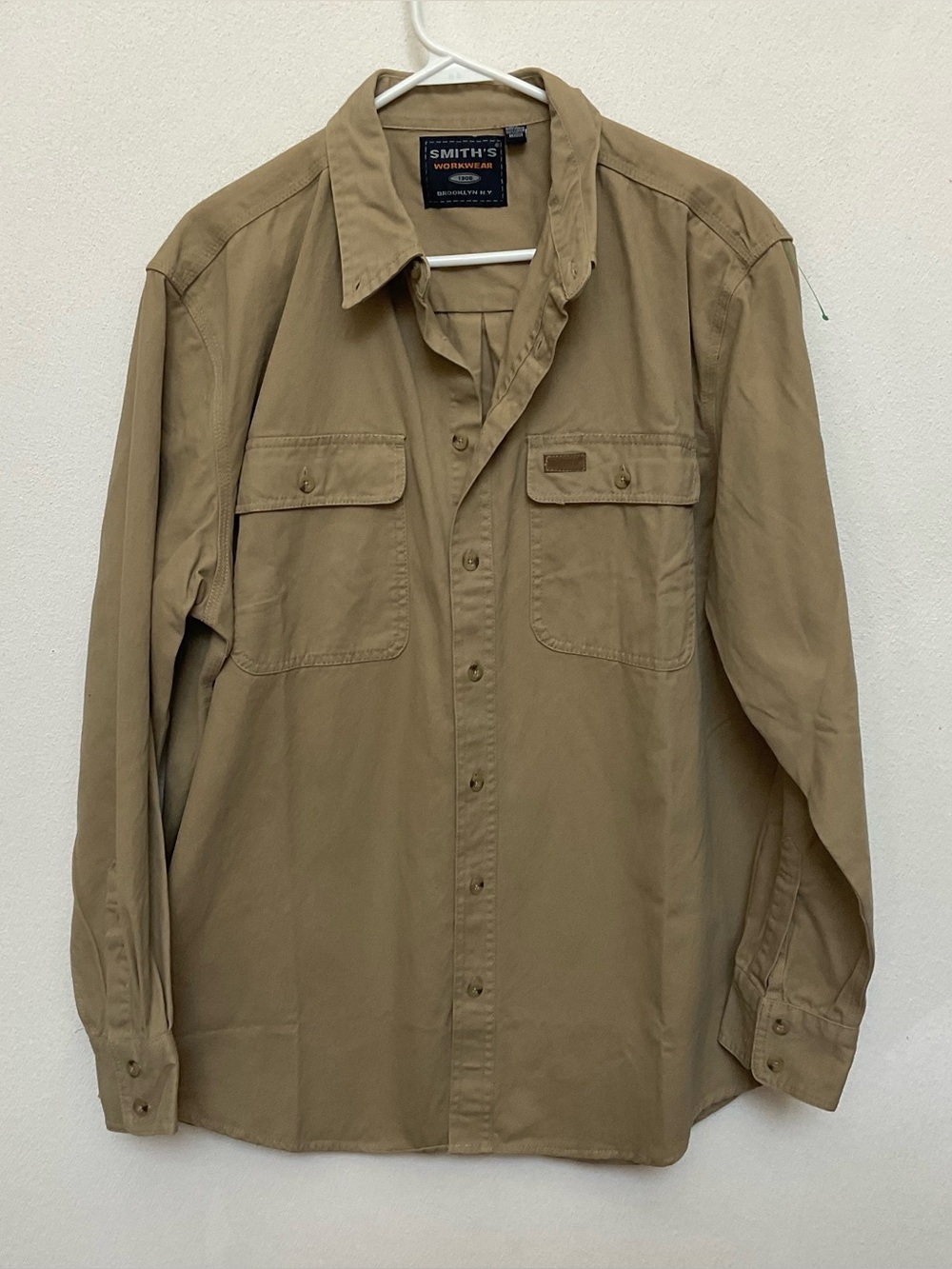 Smith's Workwear Tan Long Sleeve Utility Button Down Work Shirt Size XL